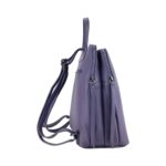 RB1018Y | Zaino Donna Doppio scomparto in Vera Pelle Made in Italy con spallacci regolabili. Accessori in metallo Canna di Fucile - Colore Viola - Dimensioni: cm 26 x 30 x 14,5 - Image 4