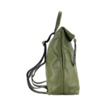 RB1021E | Zaino Donna Morbido in Vera Pelle Made in Italy con Spallacci regolabili. Chiusura lampo e Accessori in metallo Oro Lucido - Colore Verde - Dimensioni: cm 30 x 34 x 10,5 - Image 4