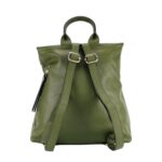 RB1021E | Zaino Donna Morbido in Vera Pelle Made in Italy con Spallacci regolabili. Chiusura lampo e Accessori in metallo Oro Lucido - Colore Verde - Dimensioni: cm 30 x 34 x 10,5 - Image 5
