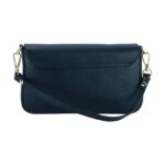 RB1023A | Small Shoulder Bag with Removable Chain Strap in Genuine Leather Made in Italy. Flap Closure. Polished Gold Metal Accessories - Color: Black - Dimensions: 22 x 12 x 3 cm - Image 5