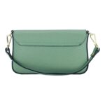 RB1023BF | Small Shoulder Bag with Removable Chain Strap in Genuine Leather Made in Italy. Flap Closure. Shiny Gold metal hardware - Mint color - Dimensions: 22 x 12 x 3 cm. - Image 5