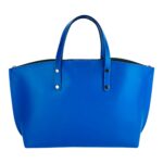 RB1024CH  | Borsa Donna a Mano in Vera Pelle Made in Italy con tracolla removibile. Sacca grande interna estraibile. Accessori Canna di Fucile Lucido - Colore Blu Royal - Dimensioni: cm 48x31x11 - Image 5