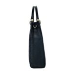 RB1026A  | Borsa Donna a mano verticale in Vera Pelle e Paglia Made in Italy. Tracolla removibile e regolabile in pelle. Accessori Oro Lucido - Colore Nero - Dimensioni: cm 24 x 29 x 9 - Image 4