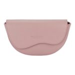 RB1027AZ  | Borsa Donna a Bandoliera stondata in Vera Pelle Made in Italy. Tracolla removibile e regolabile in pelle. Accessori Nickel Lucido - Colore Rosa Antico - Dimensioni: cm 25 x 15 x 9 - Image 2