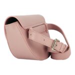RB1027AZ  | Borsa Donna a Bandoliera stondata in Vera Pelle Made in Italy. Tracolla removibile e regolabile in pelle. Accessori Nickel Lucido - Colore Rosa Antico - Dimensioni: cm 25 x 15 x 9 - Image 4