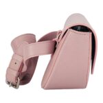 RB1027AZ  | Borsa Donna a Bandoliera stondata in Vera Pelle Made in Italy. Tracolla removibile e regolabile in pelle. Accessori Nickel Lucido - Colore Rosa Antico - Dimensioni: cm 25 x 15 x 9 - Image 5