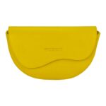 RB1027R | Borsa Donna a Bandoliera stondata in Vera Pelle Made in Italy. Tracolla removibile e regolabile in pelle. Accessori Nickel Lucido - Colore Giallo - Dimensioni: cm 25 x 15 x 9 - Image 2