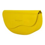 RB1027R | Borsa Donna a Bandoliera stondata in Vera Pelle Made in Italy. Tracolla removibile e regolabile in pelle. Accessori Nickel Lucido - Colore Giallo - Dimensioni: cm 25 x 15 x 9 - Image 3