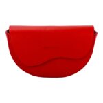 RB1027V | Borsa Donna a Bandoliera stondata in Vera Pelle Made in Italy. Tracolla removibile e regolabile in pelle. Accessori Nickel Lucido - Colore Rosso - Dimensioni: cm 25 x 15 x 9 - Image 2