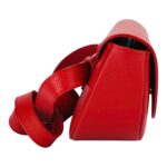 RB1027V | Borsa Donna a Bandoliera stondata in Vera Pelle Made in Italy. Tracolla removibile e regolabile in pelle. Accessori Nickel Lucido - Colore Rosso - Dimensioni: cm 25 x 15 x 9 - Image 5