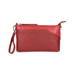 RB2003V | Shoulder/Wrist Bag made of genuine full grain leather, dollar/light grain. Removable shoulder strap and handle. Red color. Dimensions: 22 x 14 x 2.5 cm. Packaging: Non-Woven Fabric Bag - Image 2