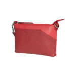 RB2003V | Shoulder/Wrist Bag made of genuine full grain leather, dollar/light grain. Removable shoulder strap and handle. Red color. Dimensions: 22 x 14 x 2.5 cm. Packaging: Non-Woven Fabric Bag - Image 3