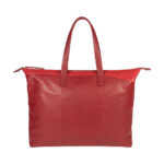 RB2004V | Shopping Bag Convertible to Trunk made of genuine full grain leather, dollar/light grain. Double handles. Red color. Dimensions: 43 x 36 x 14 cm. Packaging: Non-Woven Fabric Bag. - Image 3