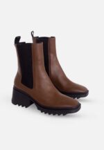 Arachis Brown Calf Leather Combat Boots – 7.8cm Heel - Image 3
