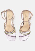 Arca Leather Sandals – Crystal Straps Flat Purple - Image 2