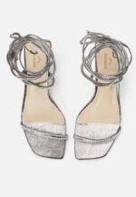 Aroeira Silver Leather Sandals – 8cm Heel - Image 4