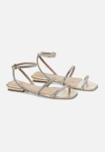Aroeira Gold Leather Sandals – Crystal Straps - Image 2