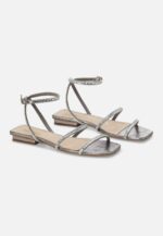 Aroeira Silver Leather Sandals – Crystal Straps - Image 3