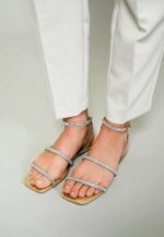 Aroeira Gold Leather Sandals – Crystal Straps - Image 4