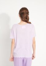 T-shirt col rond femme en cachemire déjaugé lilas - AVA 6 - Image 3