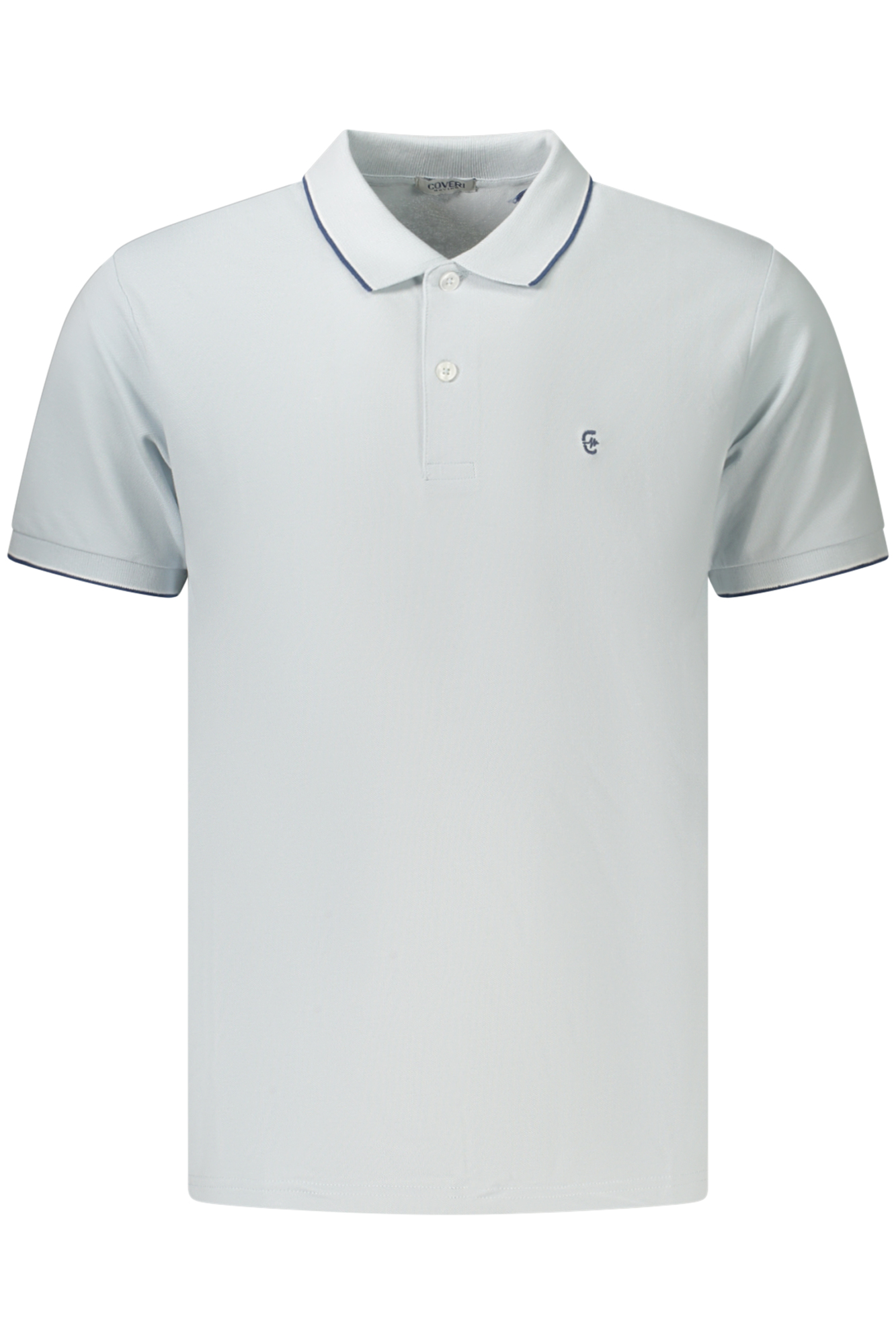 coverimovingpolomanichecorteuomoazzurro_1.jpg COVERI MOVING MEN'S SHORT-SLEEVE POLO SHIRT, BLUE - Image 1