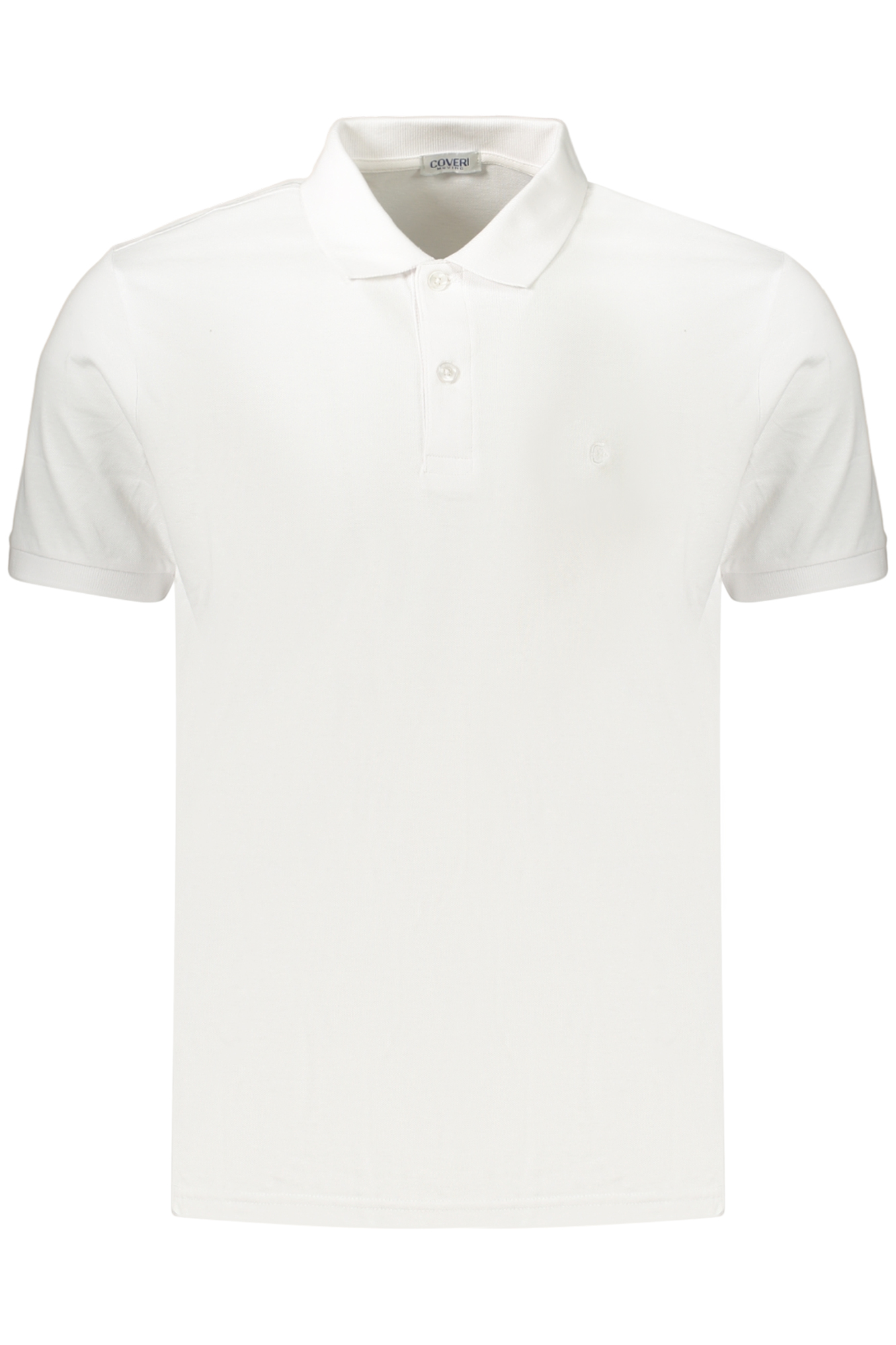 coverimovingpolomanichecorteuomobianco_1-1.jpg COVERI MOVING MEN'S SHORT-SLEEVE POLO SHIRT WHITE - Image 1