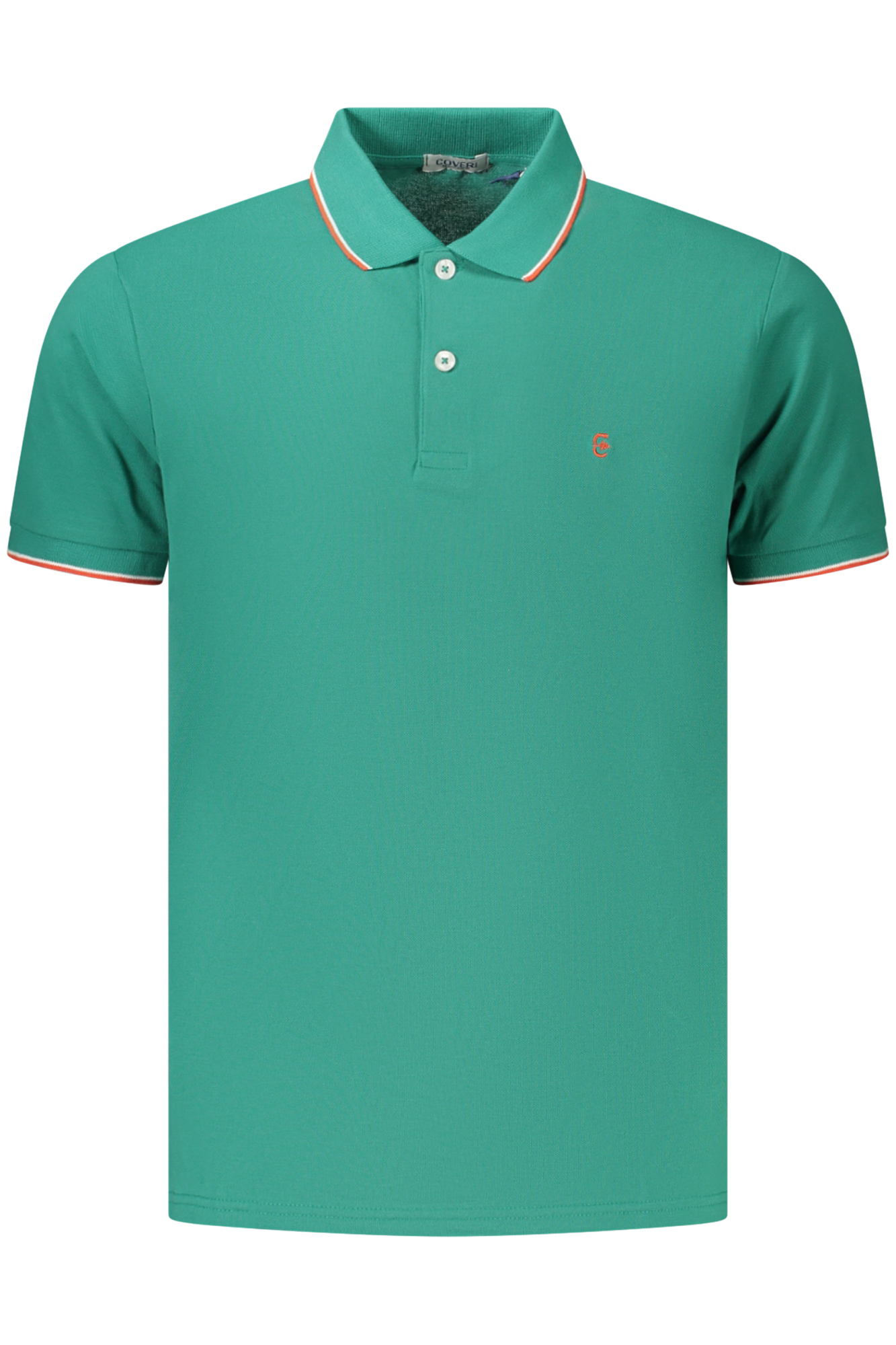 coverimovingpolomanichecorteuomoverde_1.jpg COVERI MOVING MEN'S SHORT-SLEEVE POLO SHIRT, GREEN - Image 1