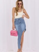 denim skirt model 228026 Factory Price - Image 4