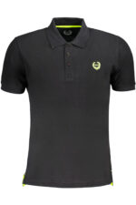 GIAN MARCO VENTURI MEN'S BLACK SHORT SLEEVED POLO SHIRT