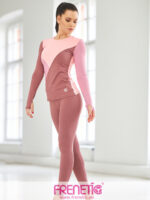 HELGA-63 kakaó színű, magas derekú sport leggings - Image 2