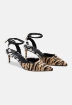 Jaborandi Animal Print Calf Leather Heels – 6.5cm Strappy Pointed - Image 2