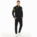 Dalcito premium Tracksuit Italian Slim-Fit Training/Casual Set - Black/Yellow - Kappa - Image 4