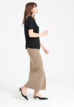 T-shirt col V femme en cachemire noir - LILLY 14 - Image 4