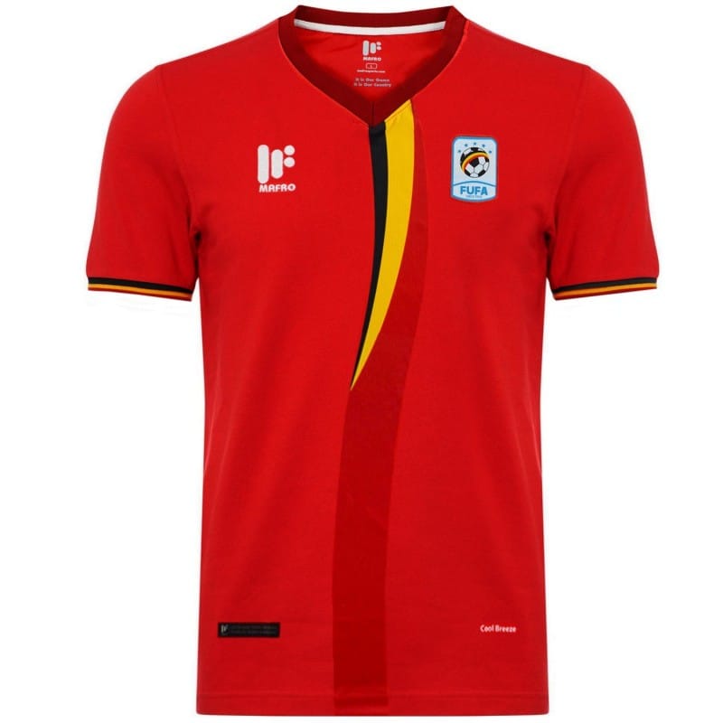 mafro-uganda-soccer-jersey-for-sale-red-short-sleeve-full-front-fufa-badge-sleeve-stripes.jpg Uganda national team Home soccer jersey 2019/20 - Mafro - Image 1