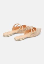 Amburana Textile Mules – Beige Sustainable Flat Slip-On - Image 3