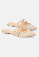 Amburana Textile Mules – Beige Sustainable Flat Slip-On - Image 4