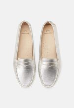 Angico Calf Silver Leather Penny Loafers – Flat - Image 3