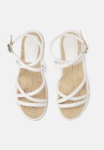 Angico White Leather Flat Sandals - Image 2