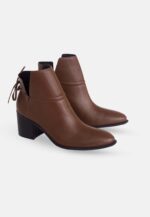 Attalea Brown Leather Ankle Boots – 6.5cm Block Heel - Image 2