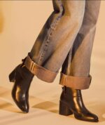 Attalea Black Leather Ankle Boots – 6.5cm Block Heel - Image 4