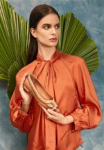Begonia Caramel Leather Ballerinas - Image 4