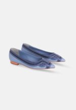 Begonia Blue Leather Ballerinas - Image 3