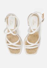 Bromelia White Leather Sandals – 7cm Block Heel - Image 2