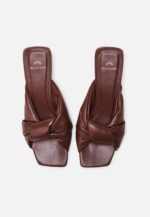 Carobá Chocolat Leather Mules – 4cm Cylindrical Block Heel Slip-On - Image 3
