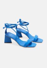 Caúna Calf Blue Leather Strappy Sandals – 6.5cm Block Heel - Image 3
