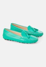 Caviúna Green Calf Leather Tassel Loafers – Flat - Image 3
