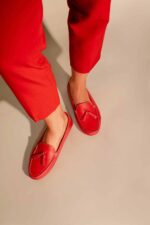 Caviúna Pink Calf Leather Tassel Loafers – Flat - Image 4