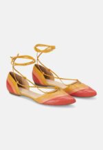Cereja Red Leather Tie-Up Flat Sandals - Image 2