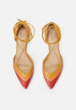 Cereja Red Leather Tie-Up Flat Sandals - Image 3