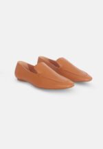 Clusia Goat Leather Loafers – Brown Flat - Image 2